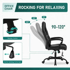 Chaise de bureau ergonomique pivotante noire avec massage lombaire par vibration, 1 personne