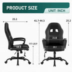 Chaise de bureau ergonomique pivotante noire avec massage lombaire par vibration, 1 personne