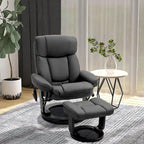 Fauteuil inclinable de massage pivotant en cuir PU noir/marron avec ottoman – 1 personne