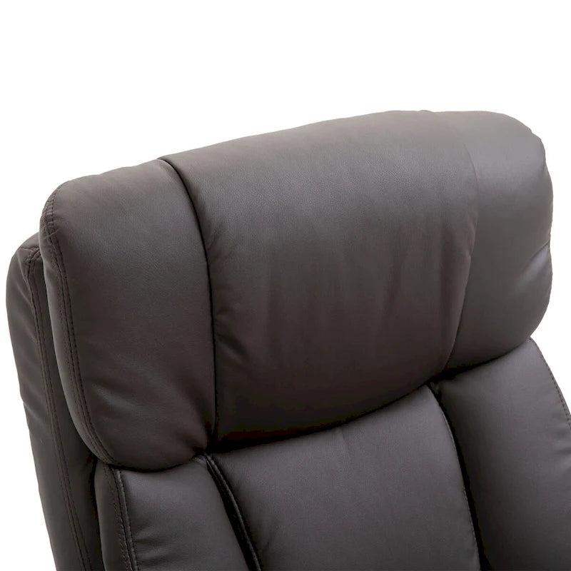 Fauteuil inclinable de massage pivotant en cuir PU noir/marron avec ottoman – 1 personne
