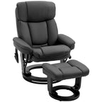 Fauteuil inclinable de massage pivotant en cuir PU noir/marron avec ottoman – 1 personne