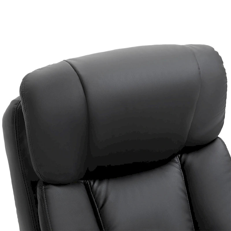 Fauteuil inclinable de massage pivotant en cuir PU noir/marron avec ottoman – 1 personne