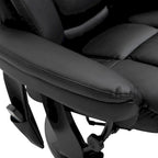 Fauteuil inclinable de massage pivotant en cuir PU noir/marron avec ottoman – 1 personne