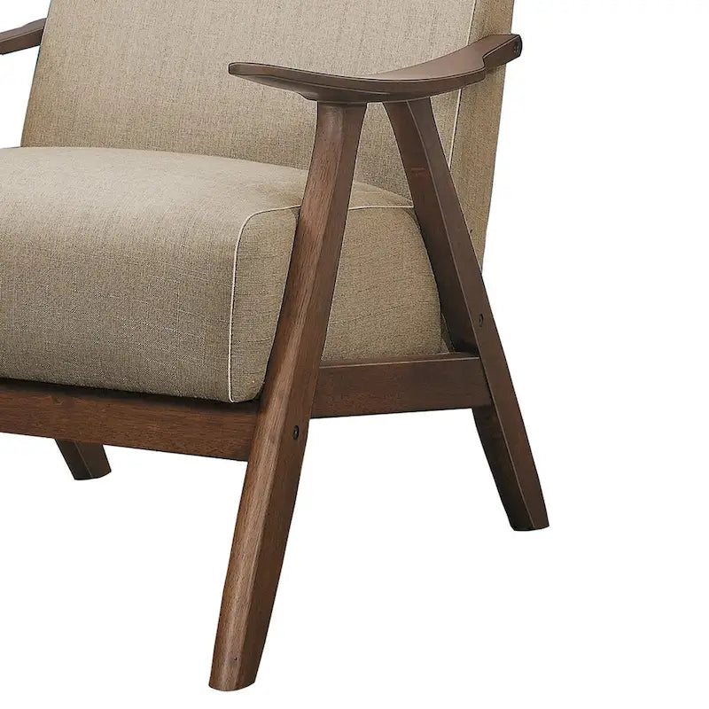 Fauteuil d'appoint individuel Rétro marron en tissu