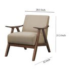 Fauteuil d'appoint individuel Rétro marron en tissu