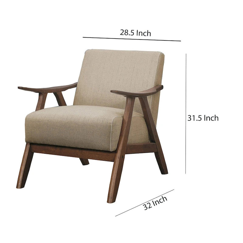 Fauteuil d'appoint individuel Rétro marron en tissu