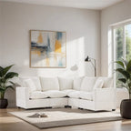 Canapé modulable en L, 4-5 places, gris anthracite/blanc