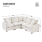 Canapé modulable en L, 4-5 places, gris anthracite/blanc