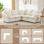 Canapé modulable en L, 4-5 places, gris anthracite/blanc