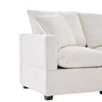 Canapé modulable en L, 4-5 places, gris anthracite/blanc