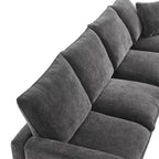 Canapé modulable en L, 4-5 places, gris anthracite/blanc