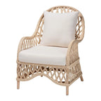 Fauteuil en rotin bohème ivoire – Une place