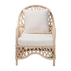 Fauteuil en rotin bohème ivoire – Une place