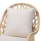 Fauteuil en rotin bohème ivoire – Une place