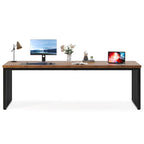 Bureau informatique deux personnes chêne et noir de 199,9 cm