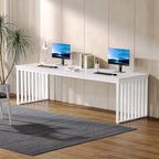 Bureau informatique deux personnes chêne et noir de 199,9 cm