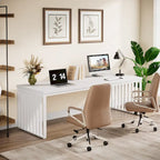 Bureau d'ordinateur 2 personnes de 199,9 cm — Chêne/Noir, Blanc, Noir et Gris, Noir