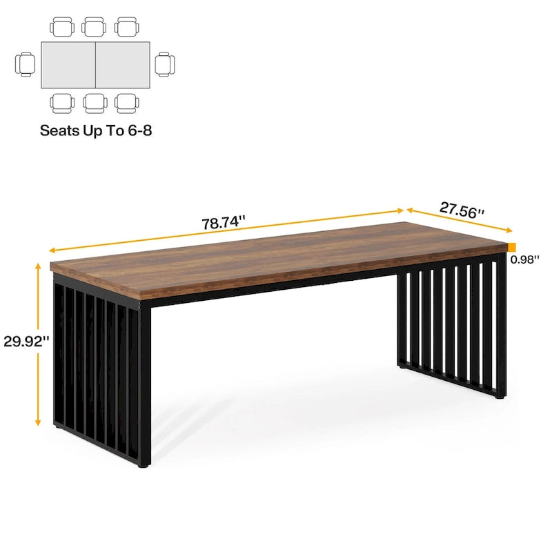 Bureau d'ordinateur 2 personnes de 199,9 cm — Chêne/Noir, Blanc, Noir et Gris, Noir