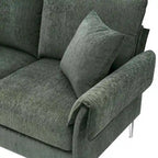 Canapé d'angle convertible en L, tissu chenille, noir/vert/rose, 4 places