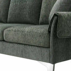 Canapé d'angle convertible en L, tissu chenille, noir/vert/rose, 4 places