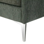 Canapé d'angle convertible en L, tissu chenille, noir/vert/rose, 4 places