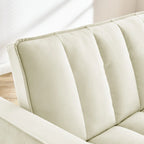 Fauteuil de canapé convertible 3-en-1 en velours bleu/beige pour 1 personne