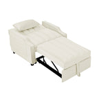 Fauteuil de canapé convertible 3-en-1 en velours bleu/beige pour 1 personne