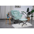 Fauteuil d'appoint individuel vert / bleu / gris avec pouf et repose-pieds