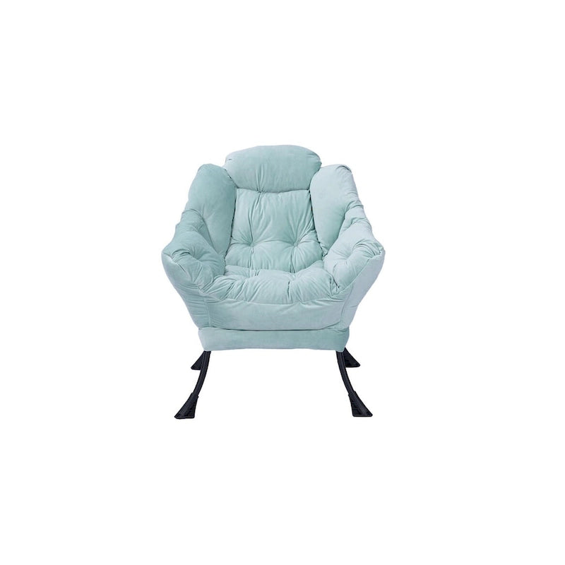 Fauteuil d'appoint individuel vert / bleu / gris avec pouf et repose-pieds