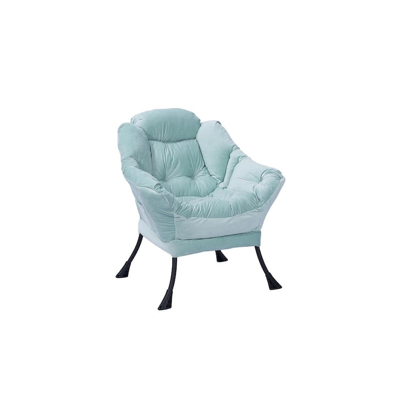 Fauteuil d'appoint individuel vert / bleu / gris avec pouf et repose-pieds