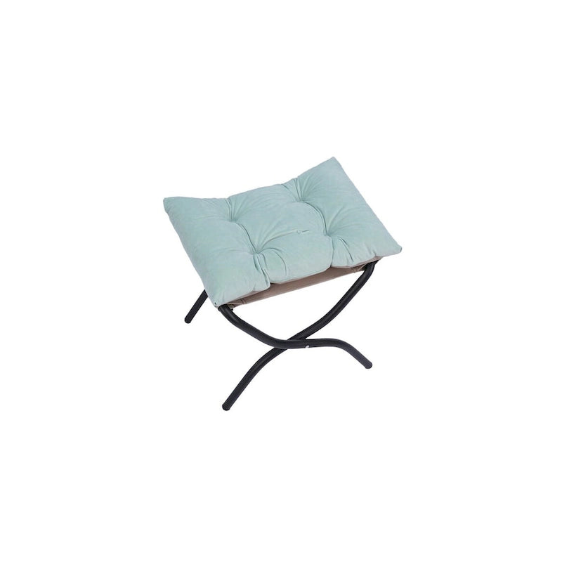 Fauteuil d'appoint individuel vert / bleu / gris avec pouf et repose-pieds