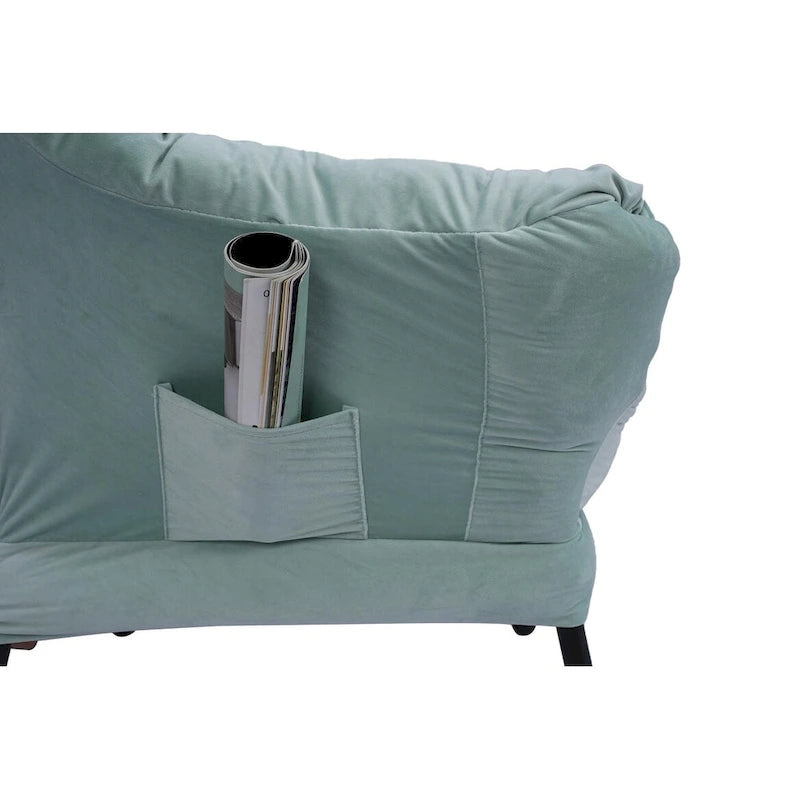 Fauteuil d'appoint individuel vert / bleu / gris avec pouf et repose-pieds