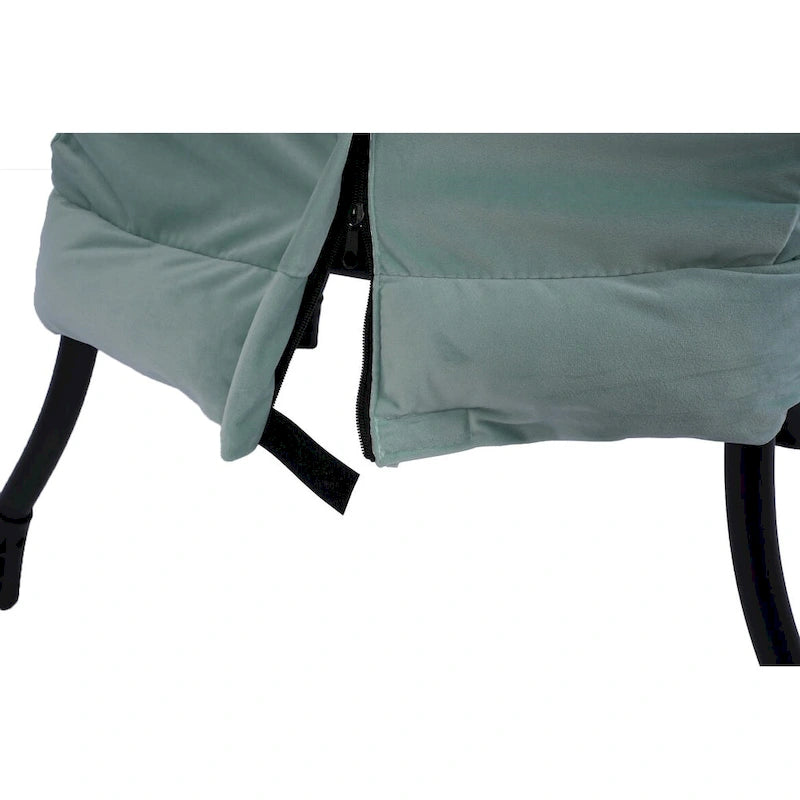 Fauteuil d'appoint individuel vert / bleu / gris avec pouf et repose-pieds