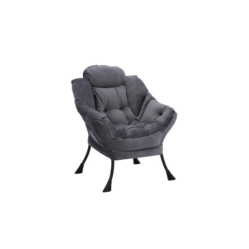 Fauteuil d'appoint individuel vert / bleu / gris avec pouf et repose-pieds