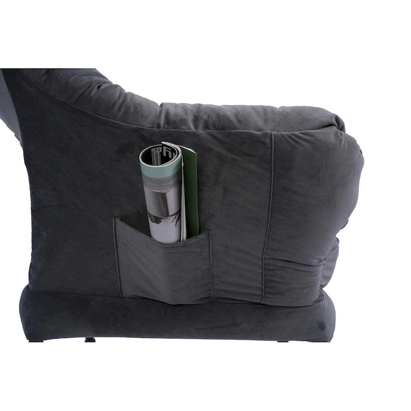 Fauteuil d'appoint individuel vert / bleu / gris avec pouf et repose-pieds