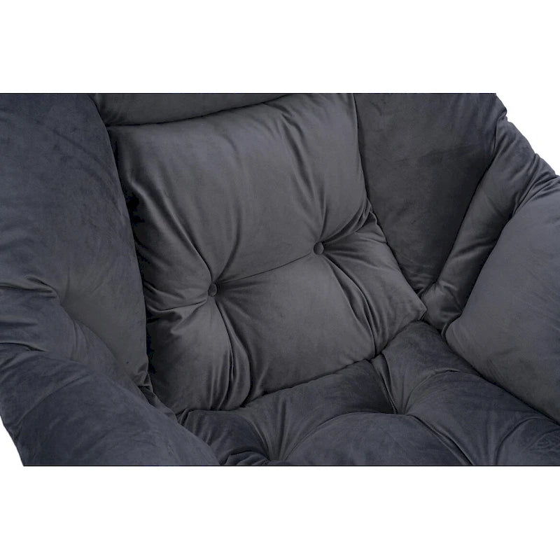 Fauteuil d'appoint individuel vert / bleu / gris avec pouf et repose-pieds