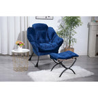 Fauteuil d'appoint individuel vert / bleu / gris avec pouf et repose-pieds