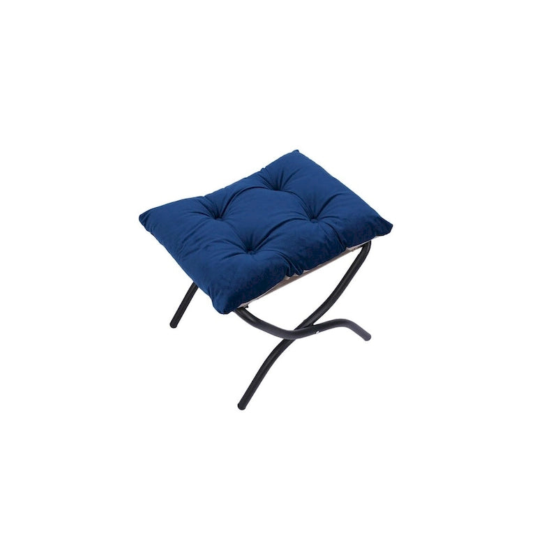 Fauteuil d'appoint individuel vert / bleu / gris avec pouf et repose-pieds
