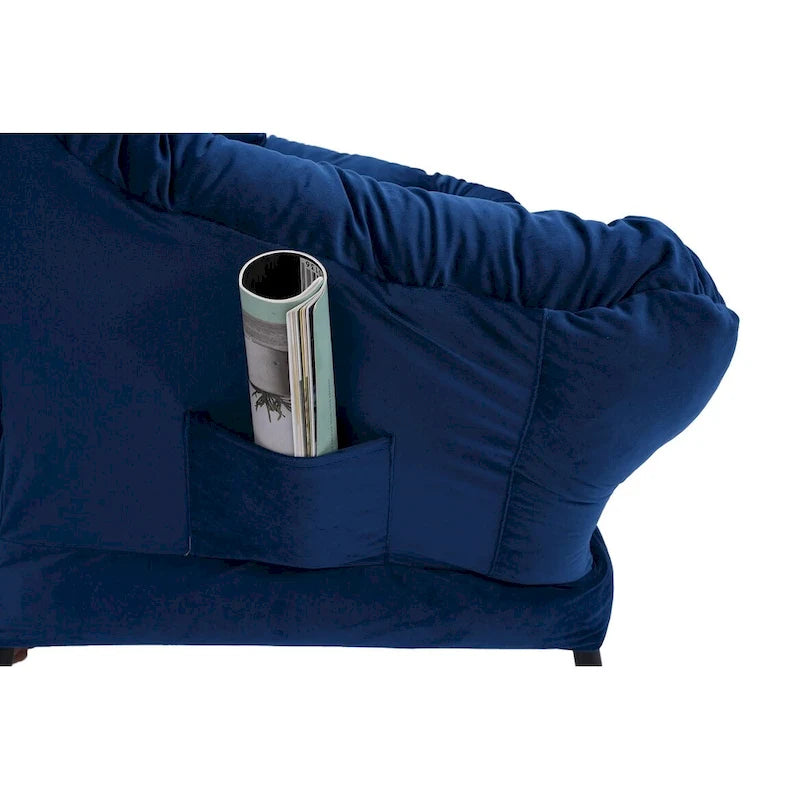 Fauteuil d'appoint individuel vert / bleu / gris avec pouf et repose-pieds