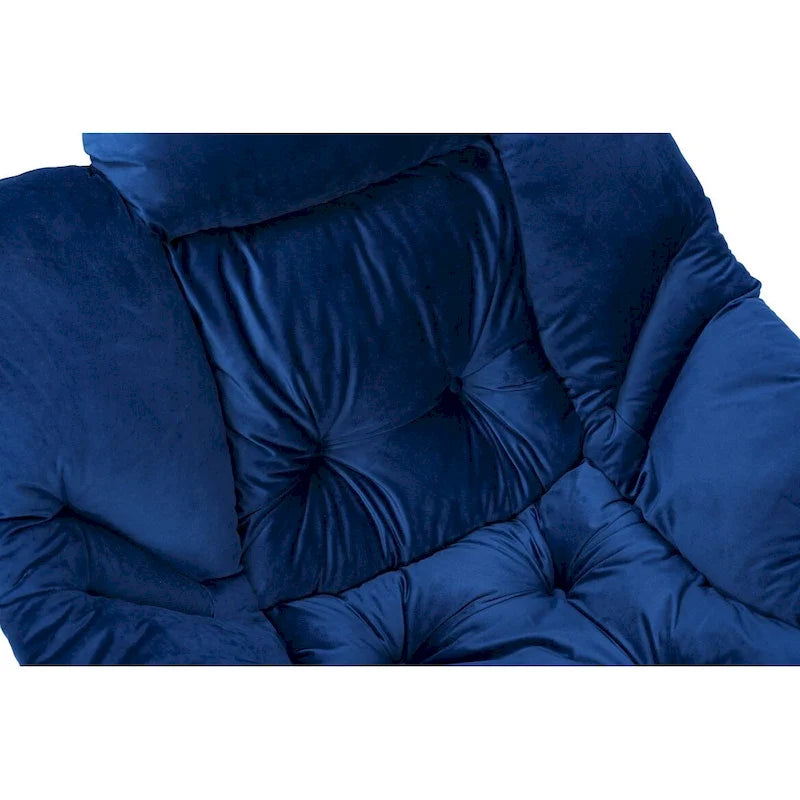 Fauteuil d'appoint individuel vert / bleu / gris avec pouf et repose-pieds