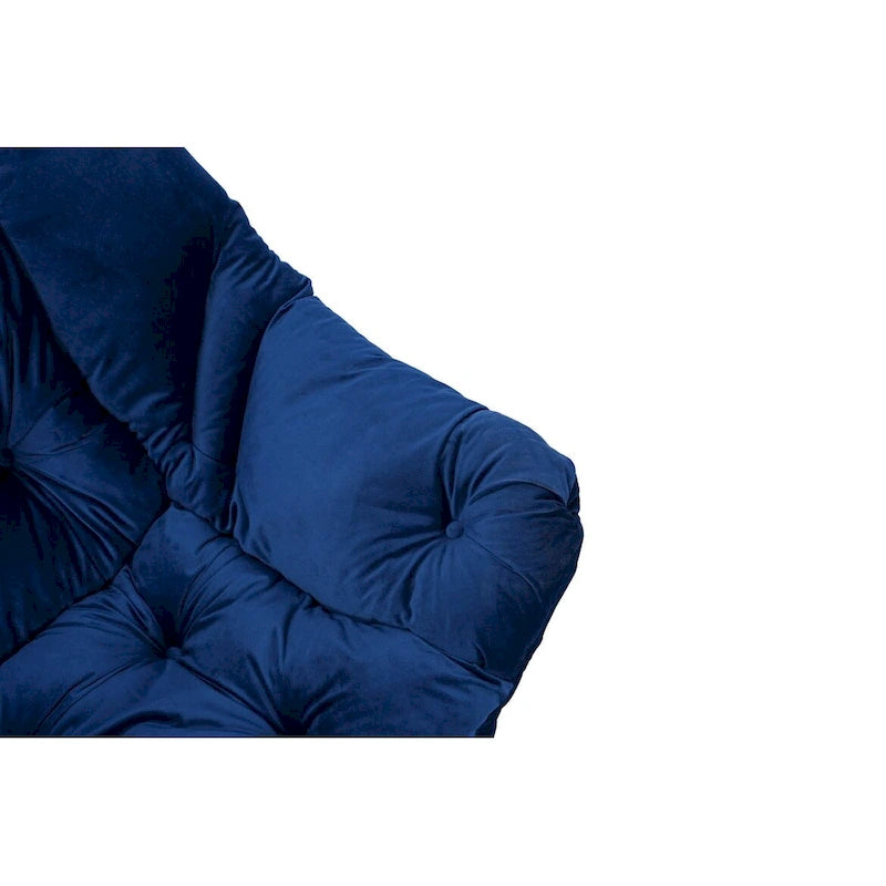 Fauteuil d'appoint individuel vert / bleu / gris avec pouf et repose-pieds