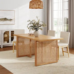Table à manger 6 places Warm Pine Boho Rotin
