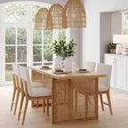 Table à manger 6 places Warm Pine Boho Rotin