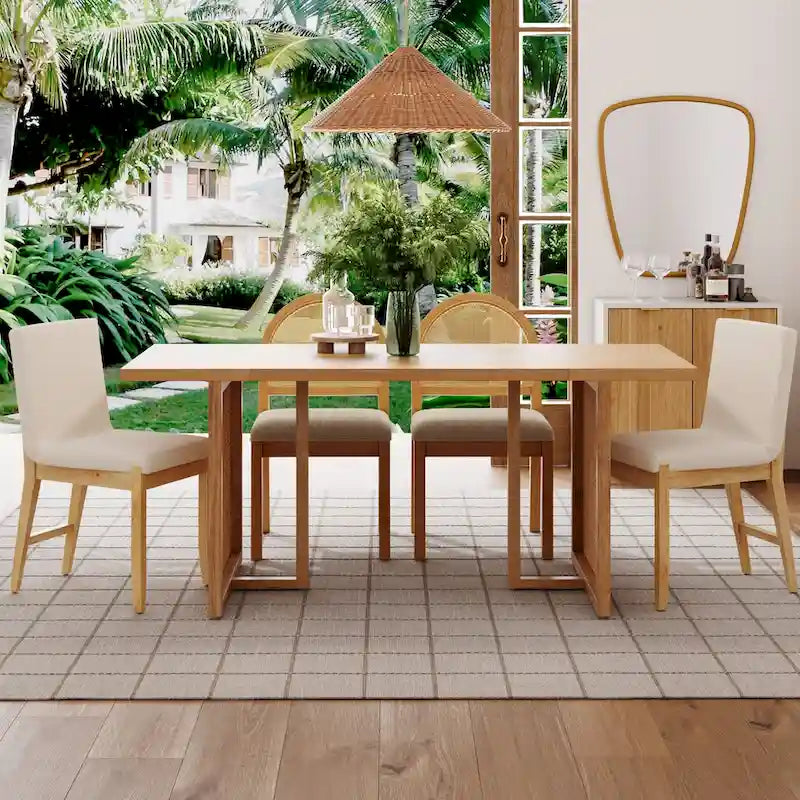 Table à manger 6 places Warm Pine Boho Rotin