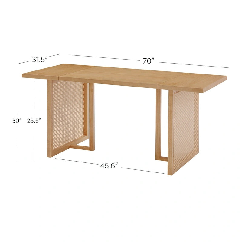 Table à manger 6 places Warm Pine Boho Rotin