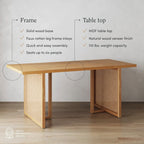 Table à manger 6 places Warm Pine Boho Rotin